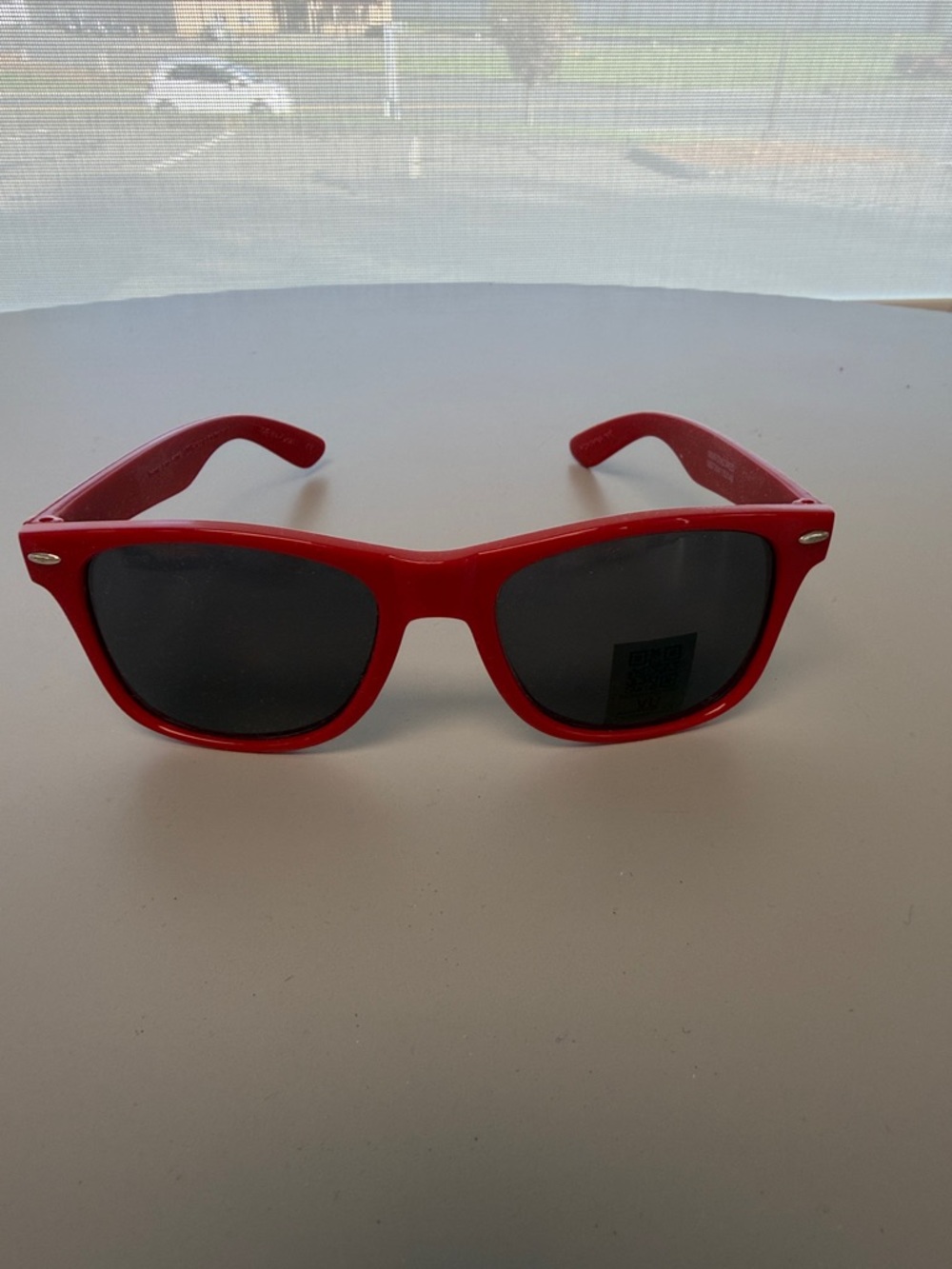 USGA Red Wayfarer-Style Sunglasses with Dark Lenses